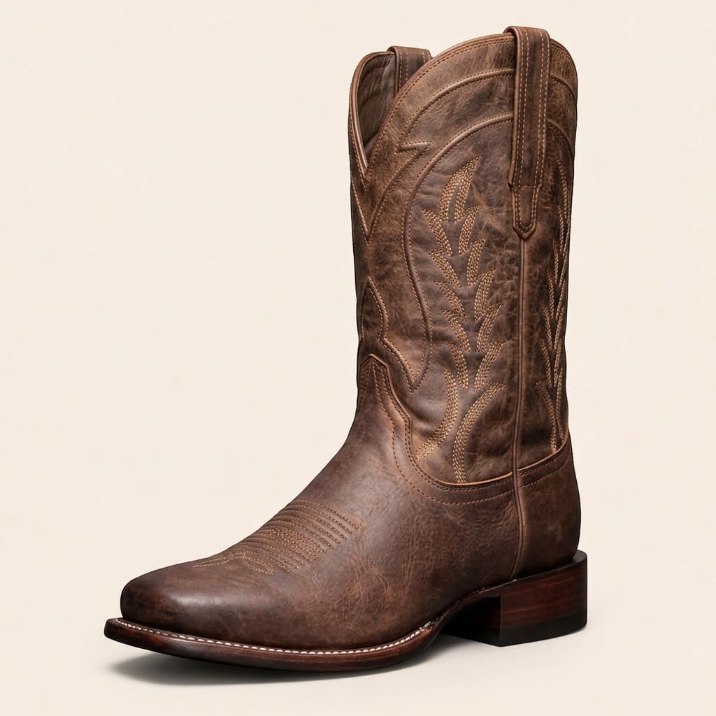 The Frontier Cowboy Boot - handcrafted premium leather footwear in Distressed Cocoa - view 1