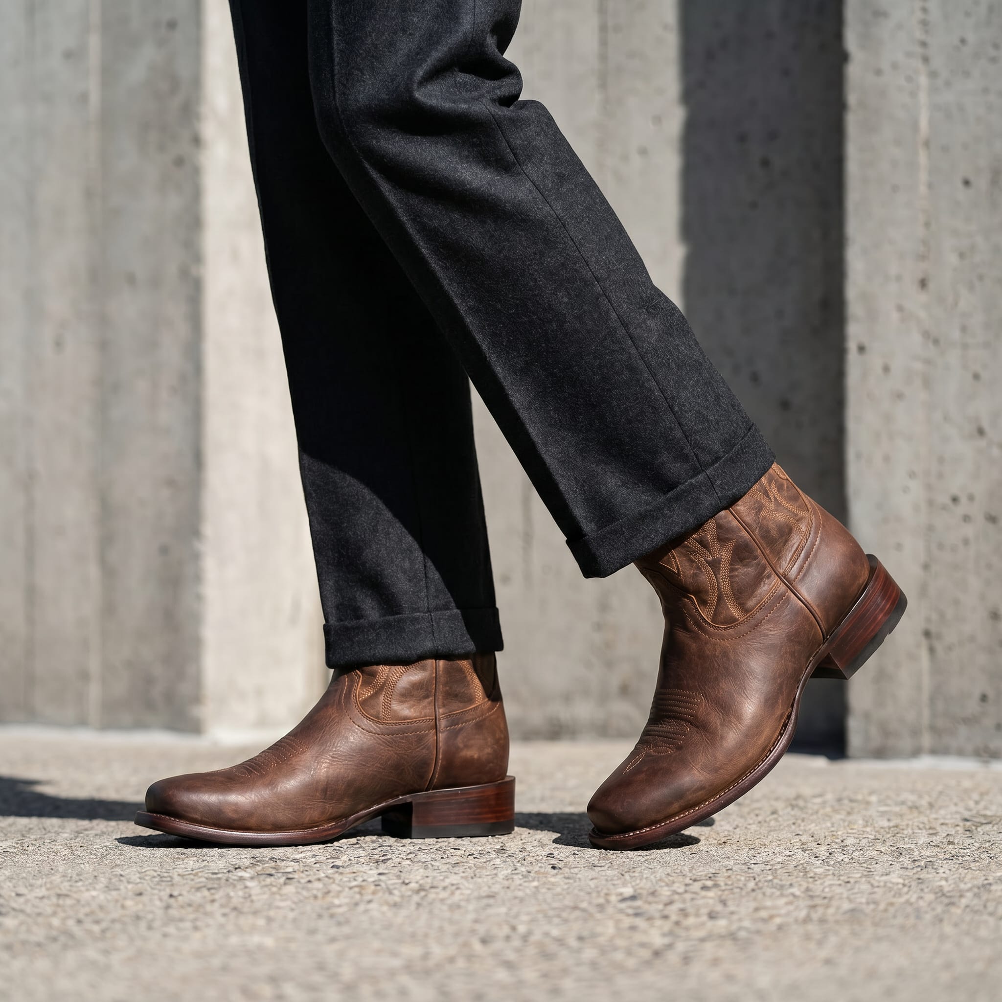The Frontier Cowboy Boot - handcrafted premium leather footwear in Distressed Cocoa - view 4