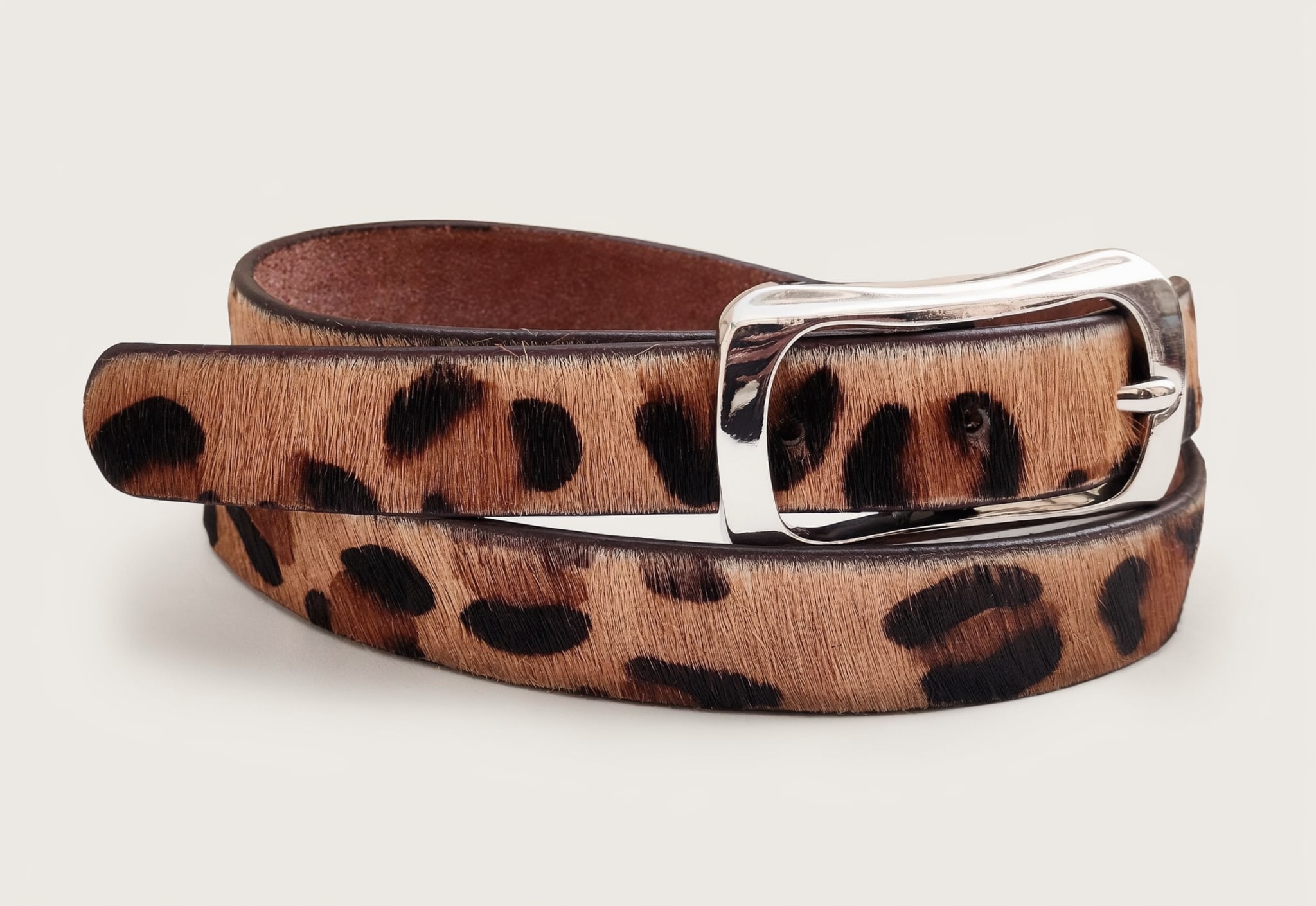 The Leopard Hairon Belt - handcrafted premium leather accessories in Leopard - view 3