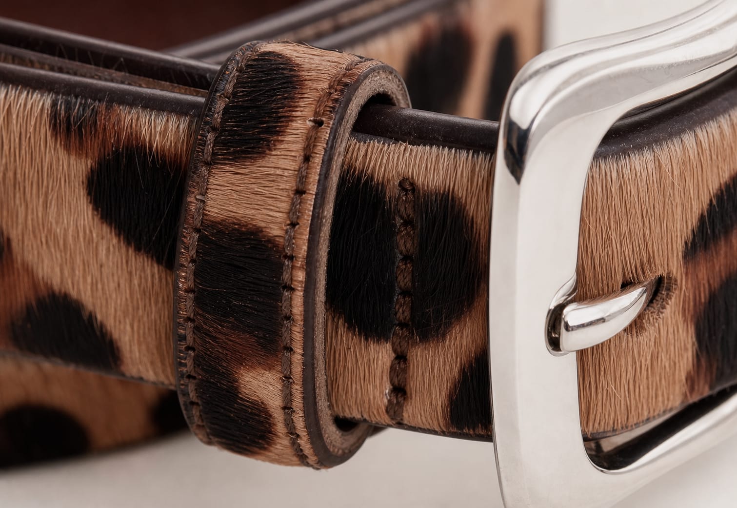 The Leopard Hairon Belt - handcrafted premium leather accessories in Leopard - view 2