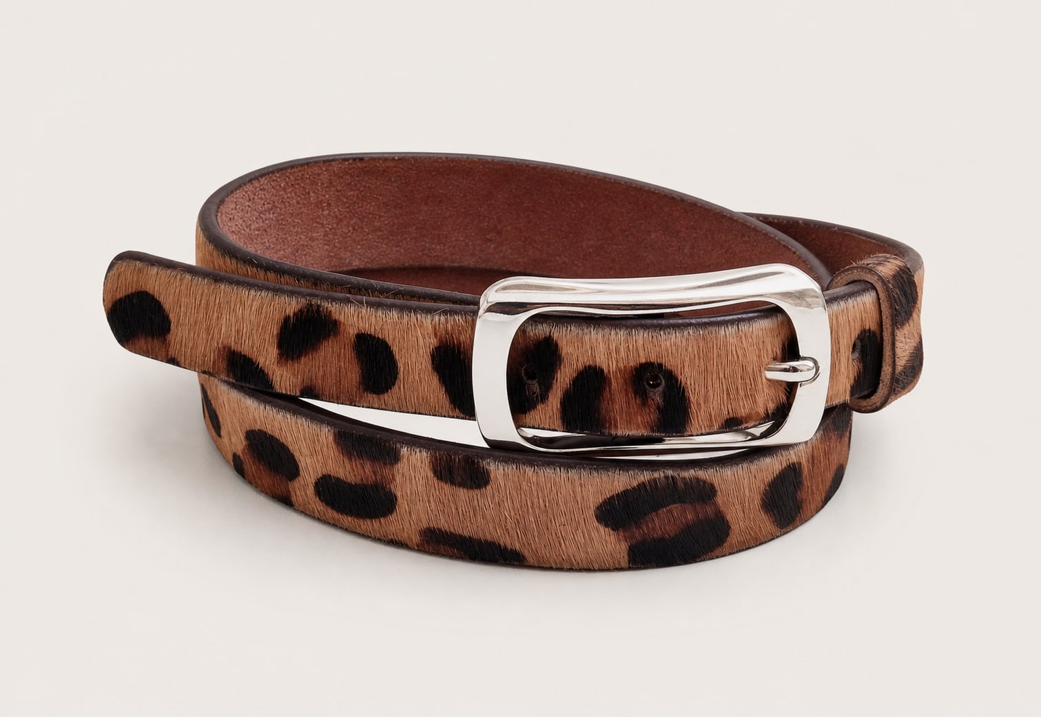The Leopard Hairon Belt - handcrafted premium leather accessories in Leopard - view 1
