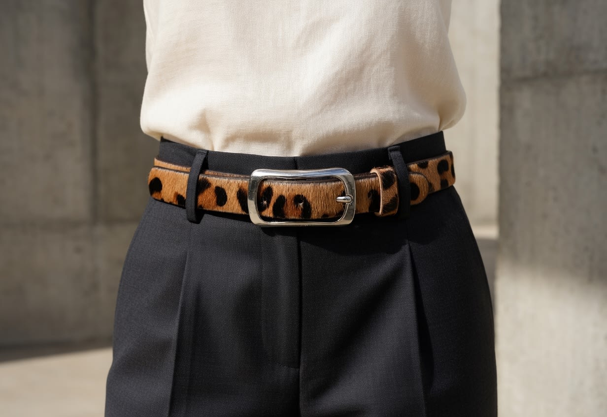 The Leopard Hairon Belt - handcrafted premium leather accessories in Leopard - view 5