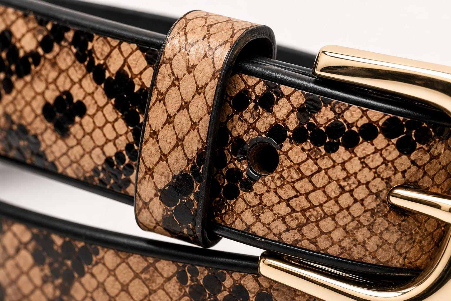 The Mojave Python Belt - handcrafted premium leather accessories in Natural Python - view 3