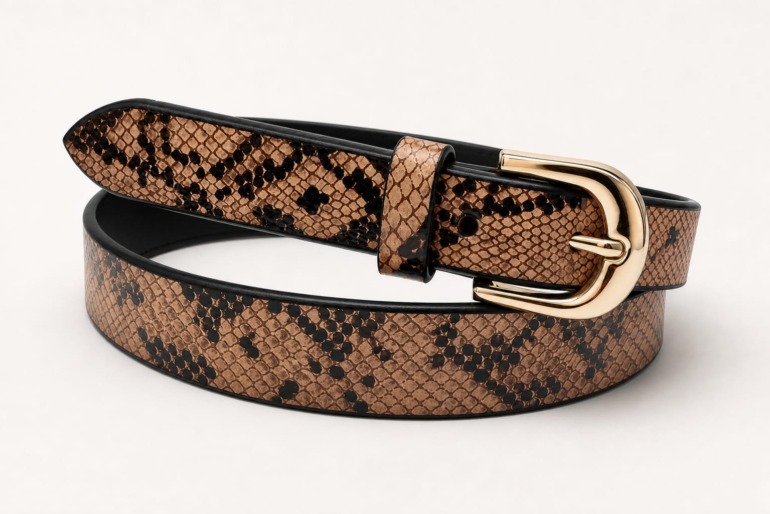 The Mojave Python Belt - handcrafted premium leather accessories in Natural Python - view 2