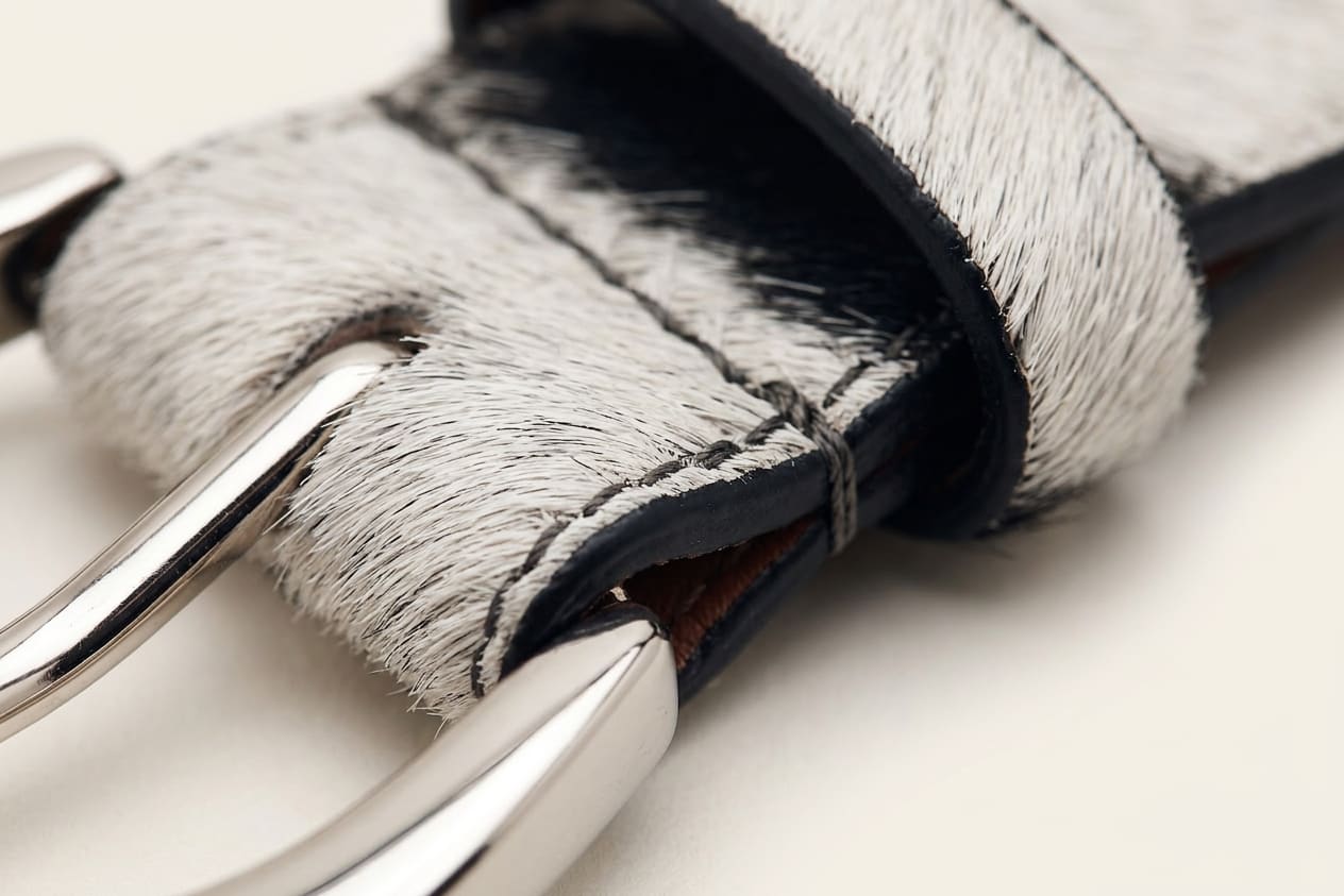 The Dalmatian Hairon Belt - handcrafted premium leather accessories in Dalmatian Spotted - view 3
