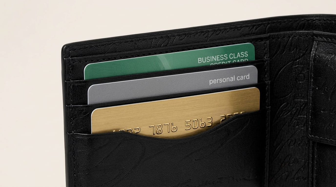 The Florentine Script Wallet - handcrafted premium leather accessories in Midnight Scritto - view 3