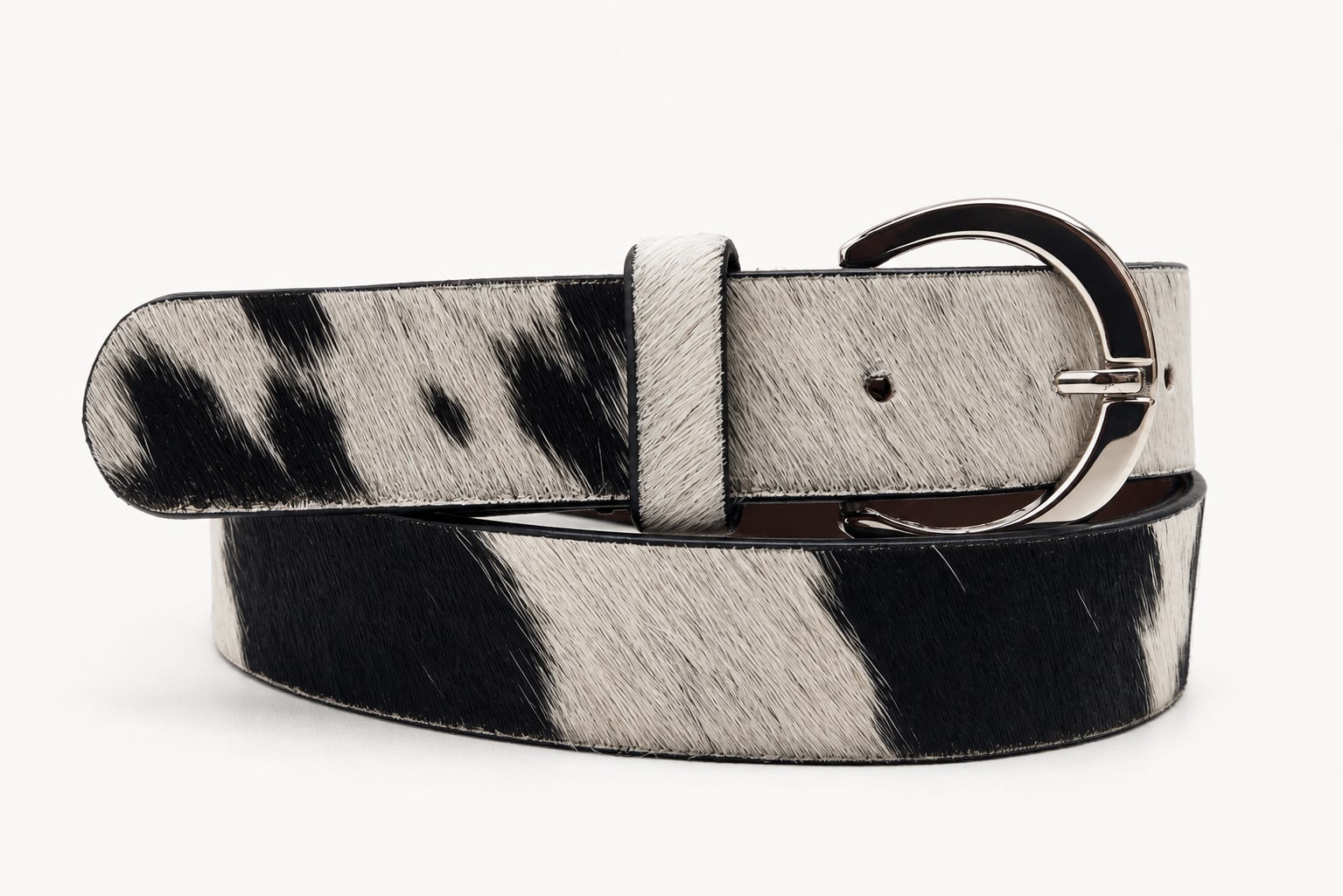 The Dalmatian Hairon Belt - handcrafted premium leather accessories in Dalmatian Spotted - view 1