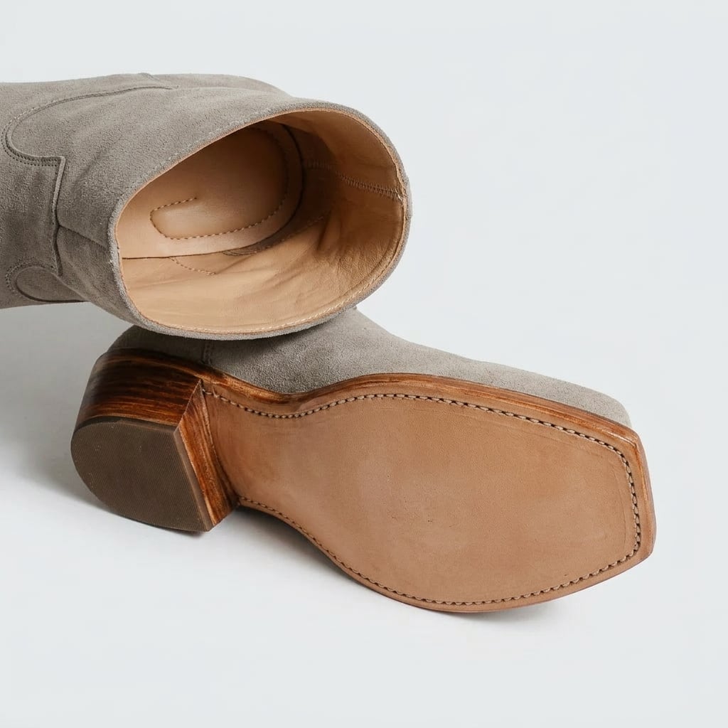 The Sonora Suede Western Boot - handcrafted premium leather footwear in Sand Suede - view 3