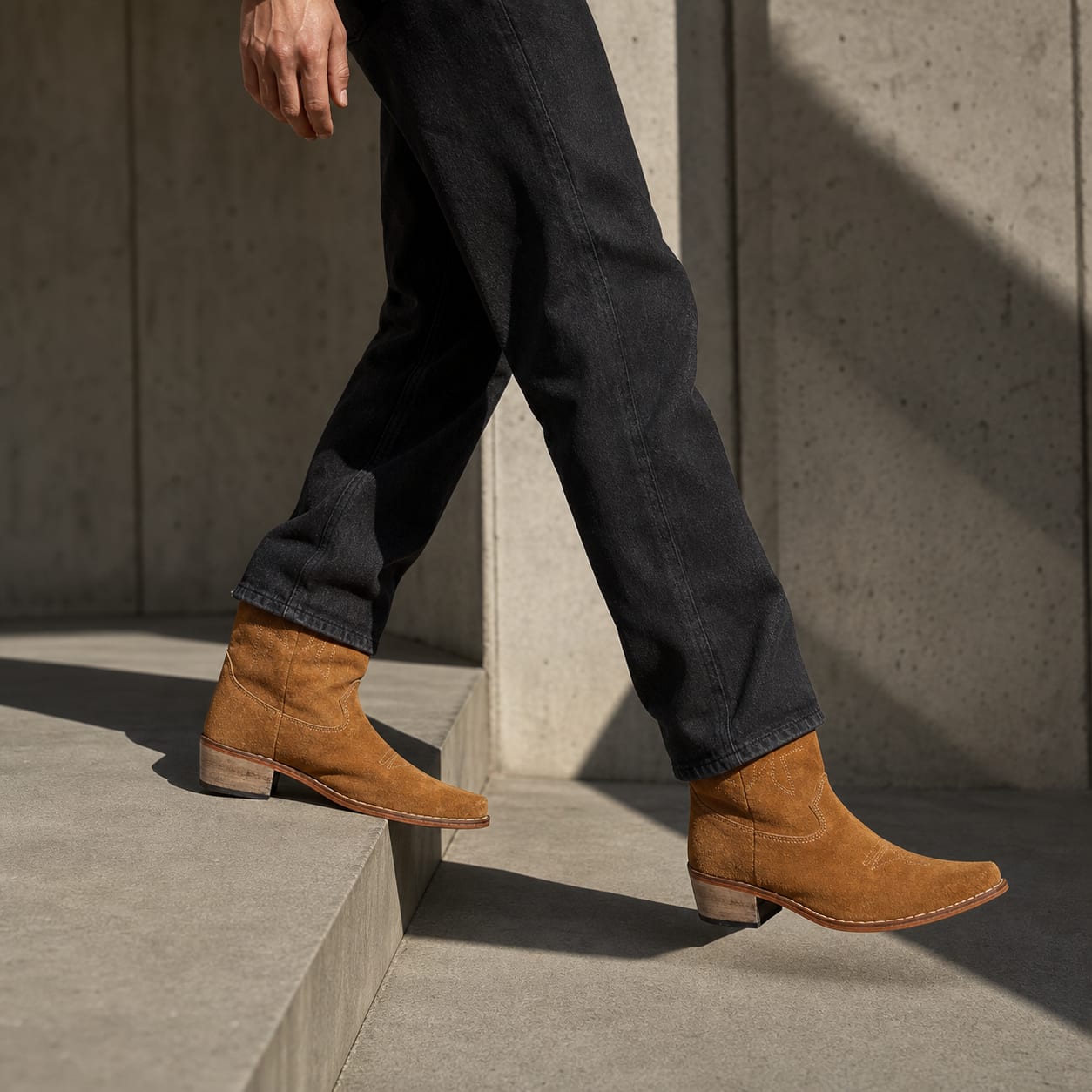 The Sedona Tobacco Suede Cowboy Boot - handcrafted premium leather footwear in Tobacco Suede - view 5