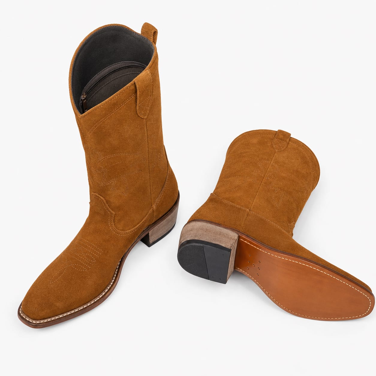 The Sedona Tobacco Suede Cowboy Boot - handcrafted premium leather footwear in Tobacco Suede - view 4