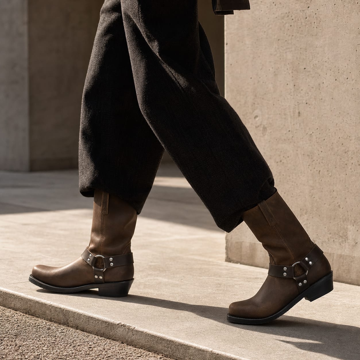 The Badlands Brown Leather Harness Boot - handcrafted premium leather footwear in Distressed Brown - view 5