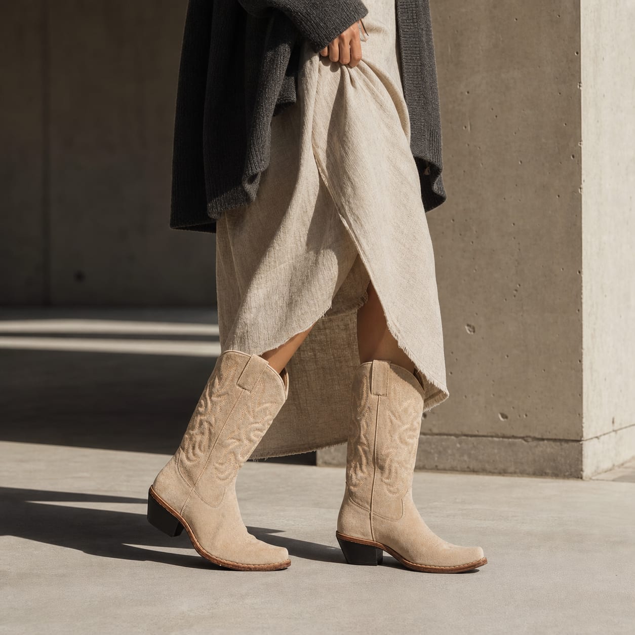 The Mojave Suede Cowboy Boot - handcrafted premium leather footwear in Mojave Sand Suede - view 5