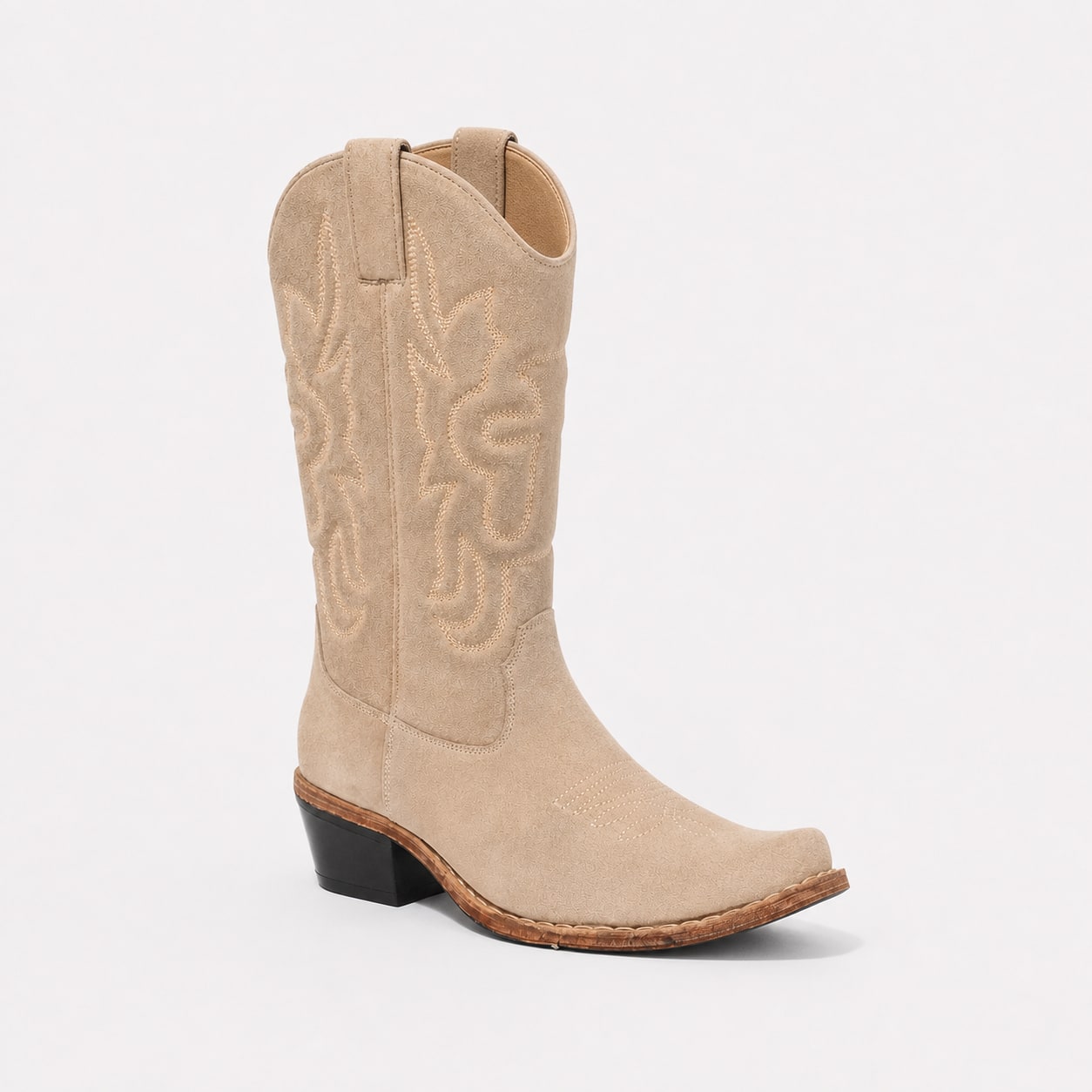 The Mojave Suede Cowboy Boot - handcrafted premium leather footwear in Mojave Sand Suede - view 2