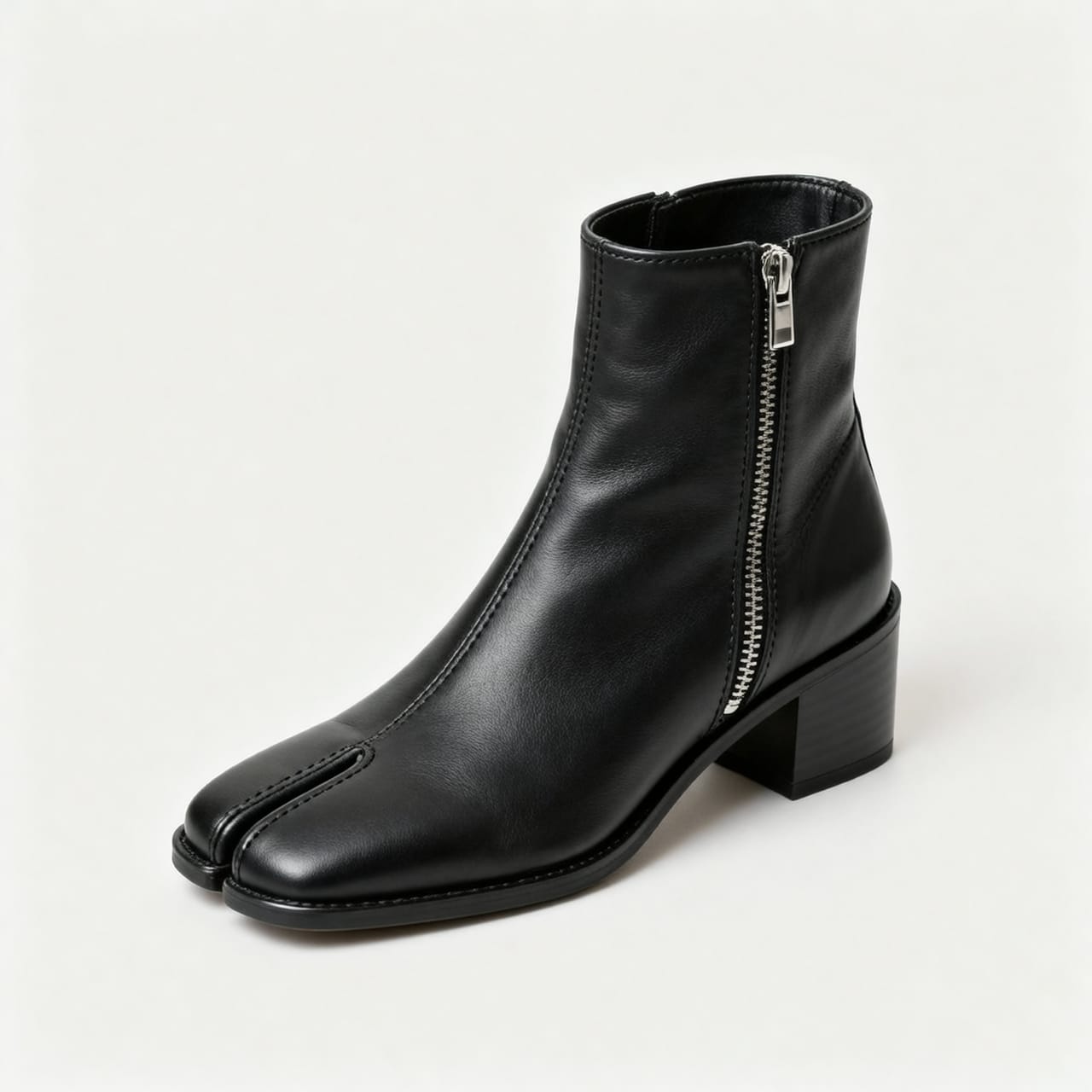 The Ronin Split-Toe Tabi Boot - handcrafted premium leather footwear in Midnight Black - view 2