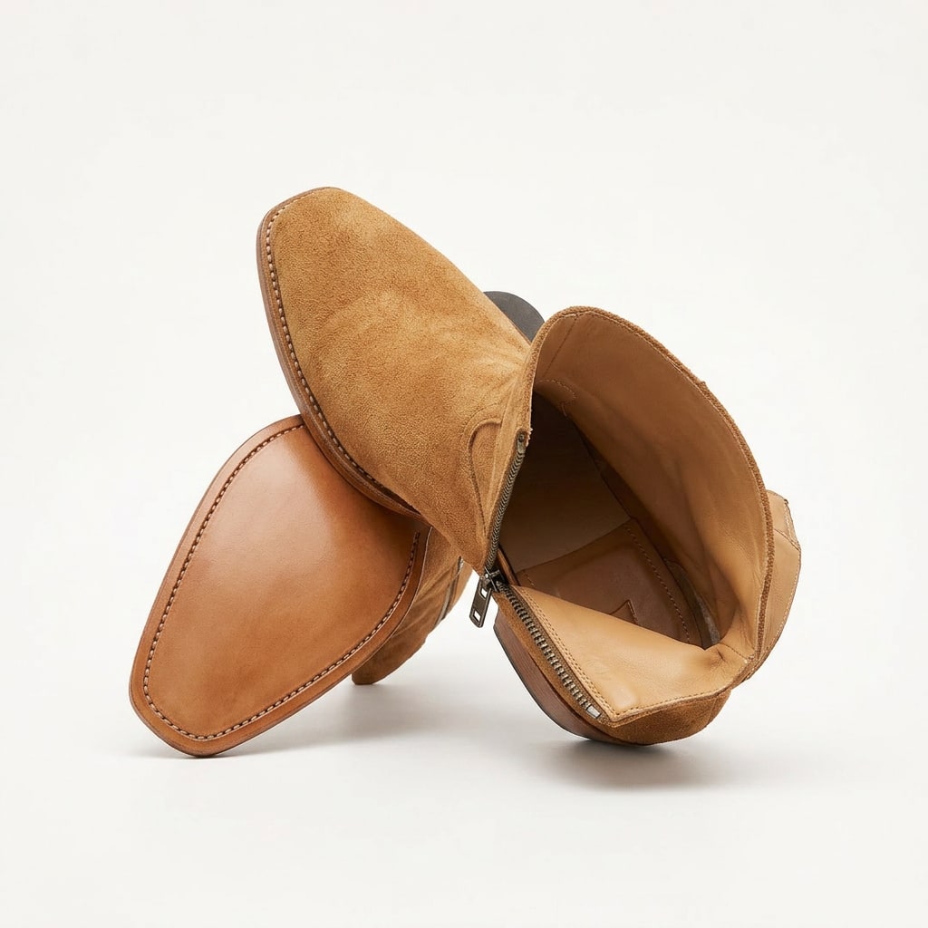 The Austin Suede Western Boot - handcrafted premium leather footwear in Honey Suede - view 5