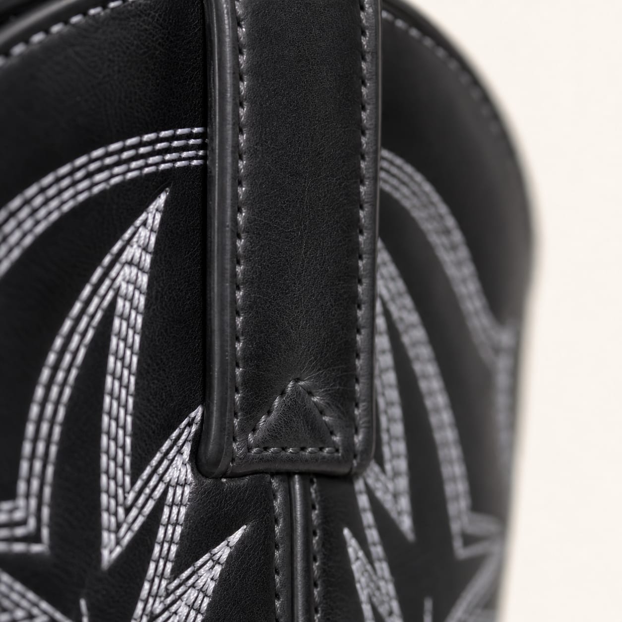 The Desperado Black Leather Cowboy Boot - handcrafted premium leather footwear in Midnight Black & White - view 3