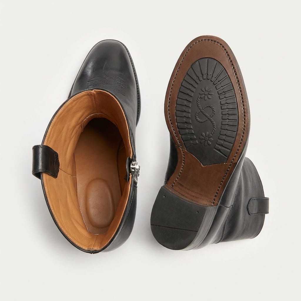 The Laredo Shorty Cowboy Boot - handcrafted premium leather footwear in Midnight Black - view 4