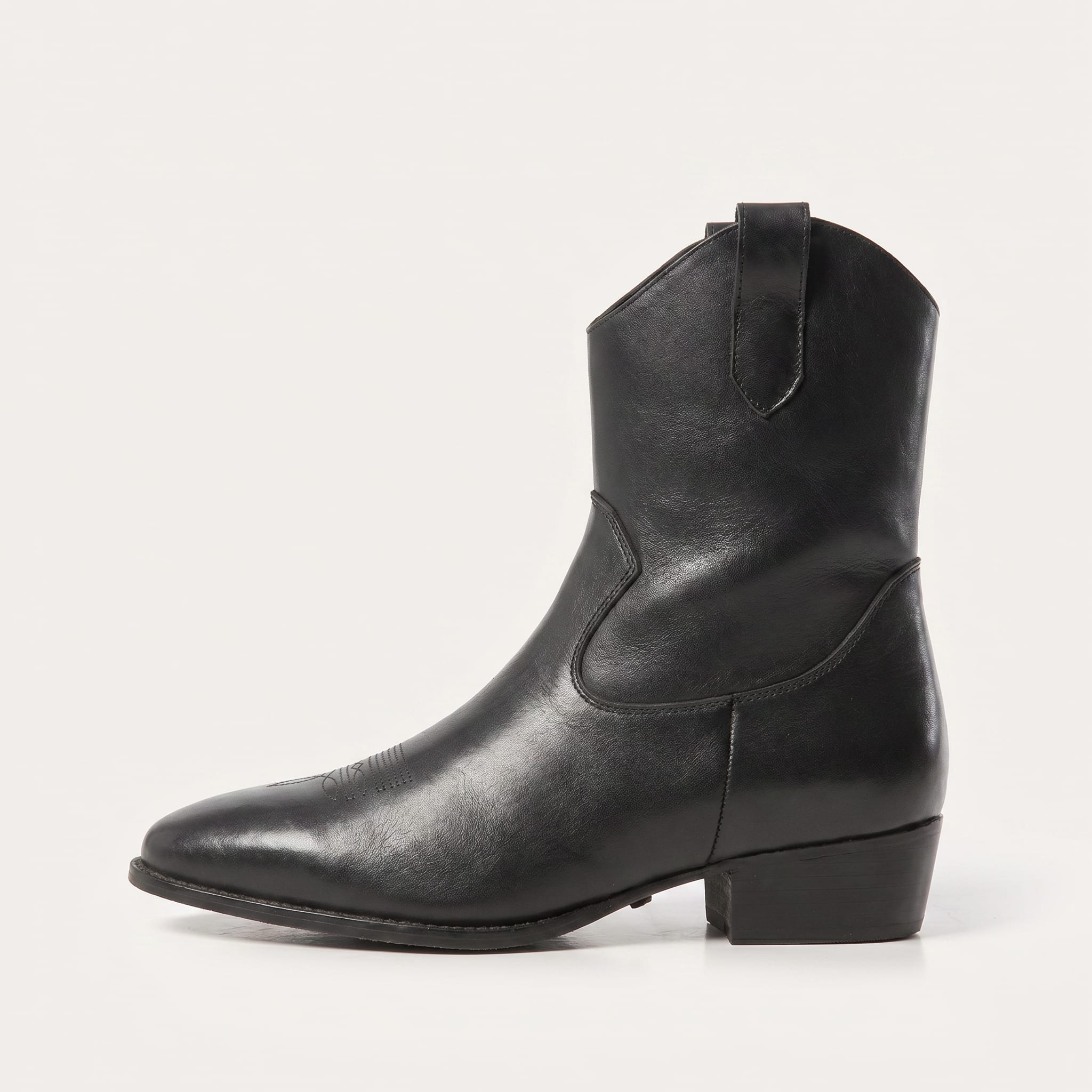 The Laredo Shorty Cowboy Boot - handcrafted premium leather footwear in Midnight Black - view 1