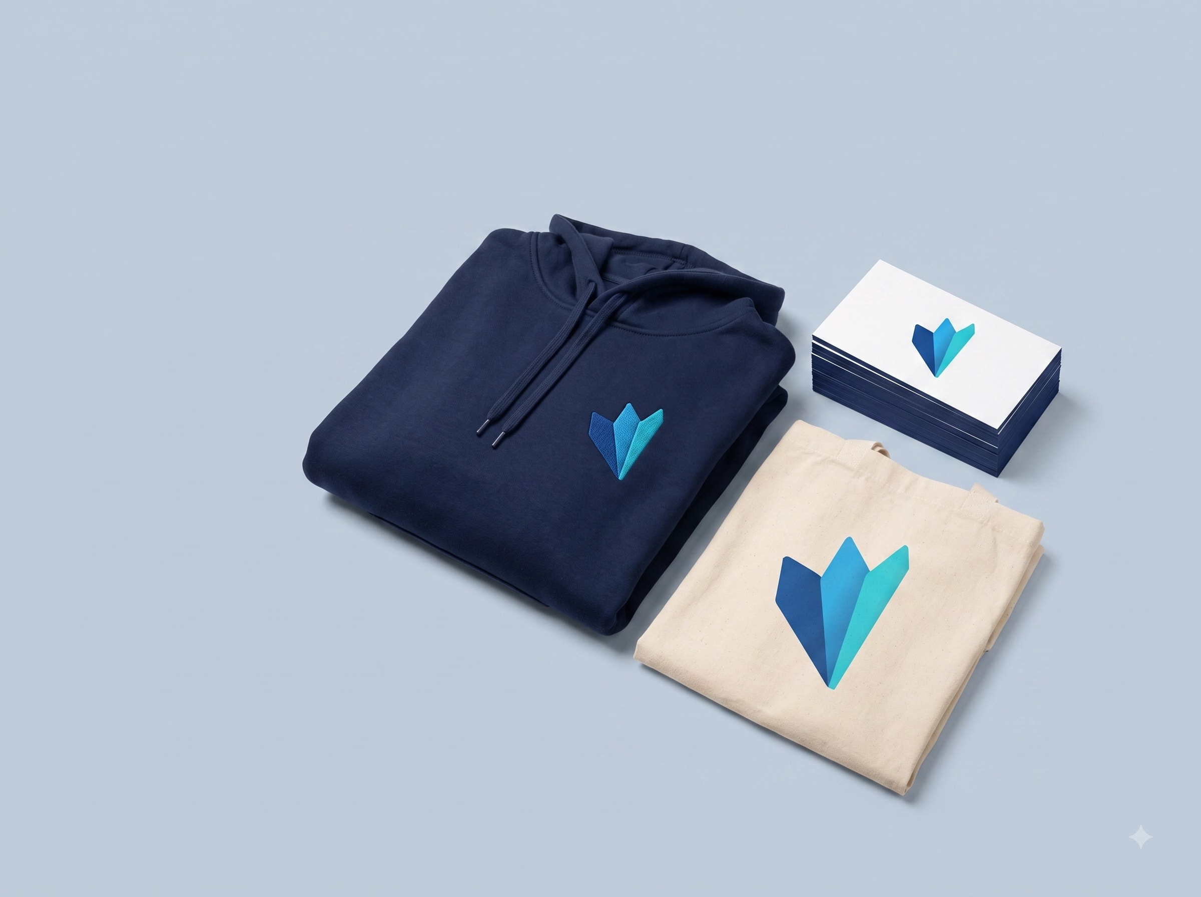 Pretoria Print branded merchandise — hoodie, tote bag, and business cards