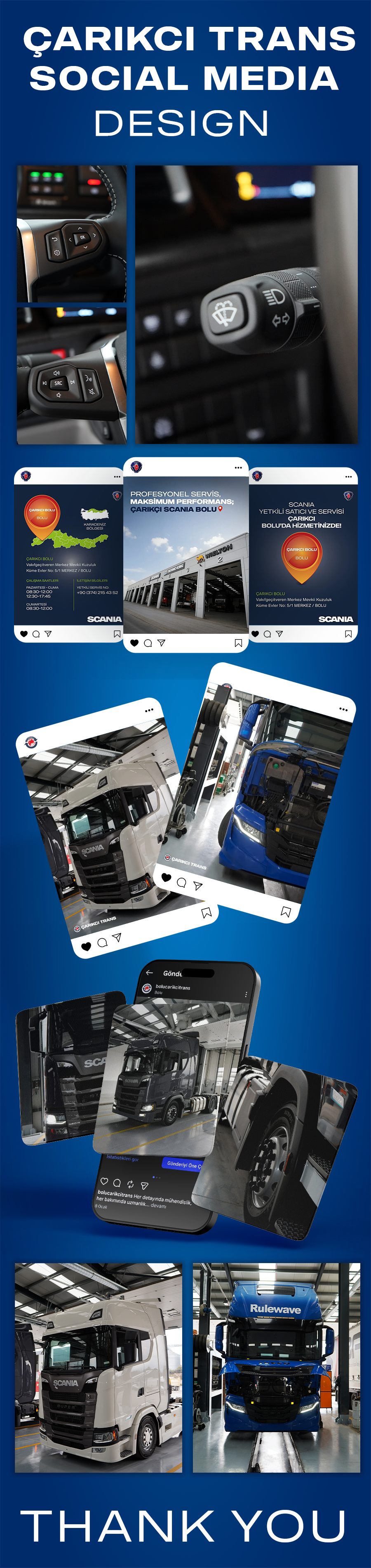 Çarıkcı Scania sosyal medya tasarım çalışması