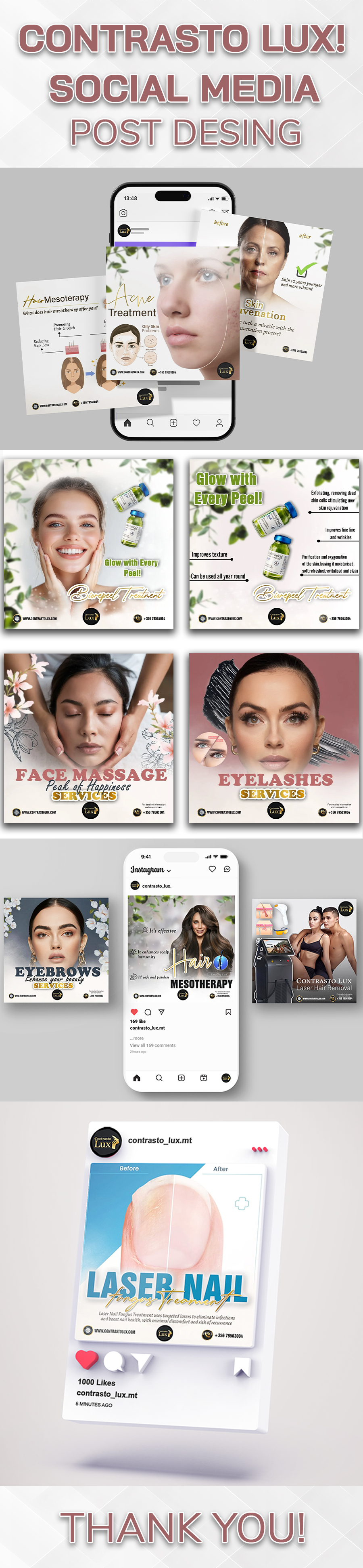 Contrasto Lux Malta social media design project