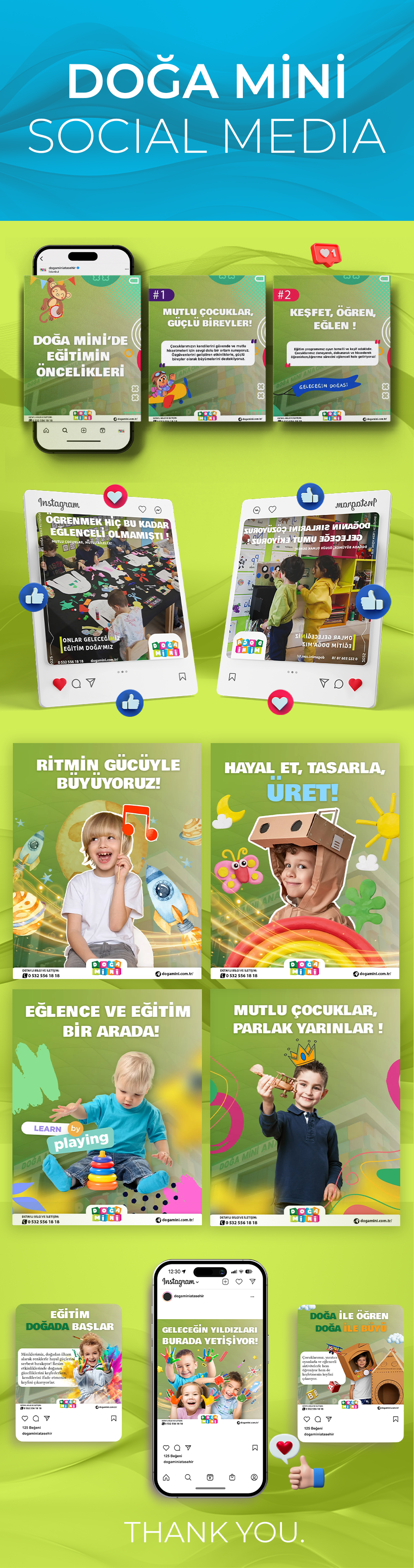 Doğa Mini Anaokulu sosyal medya tasarım çalışması