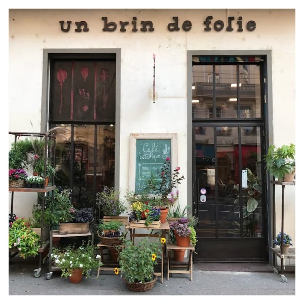 Un Brin De Folie, fleuriste de saison et café — photo