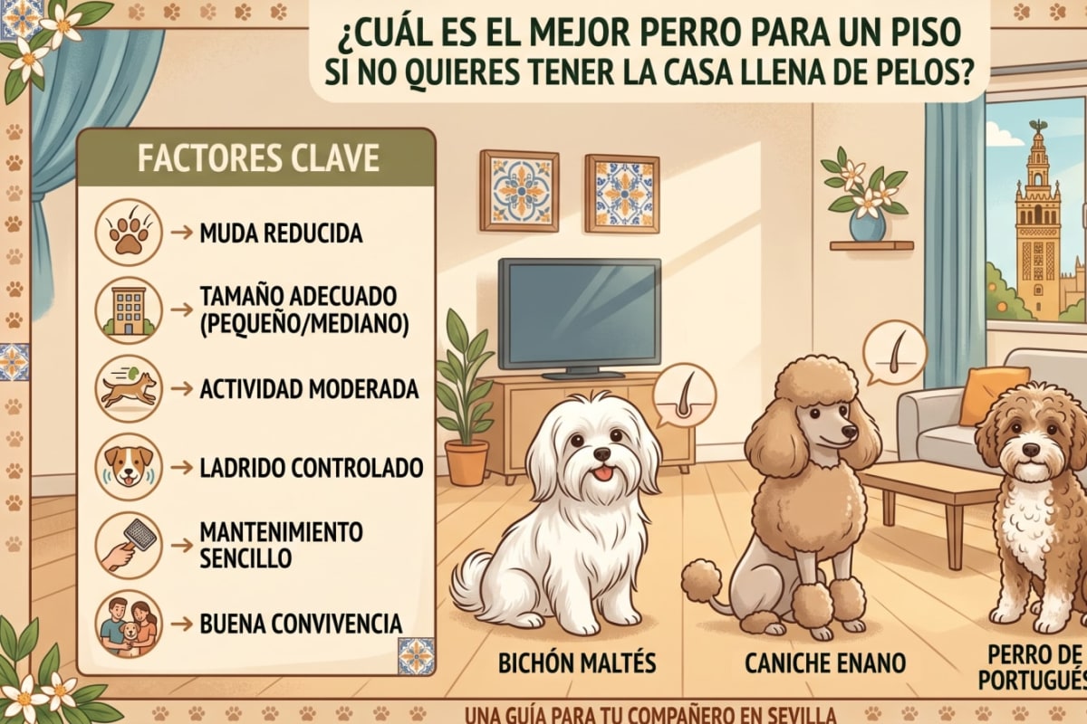 ¿Cuál es el mejor perro para un piso si no quieres tener la casa llena de pelos?