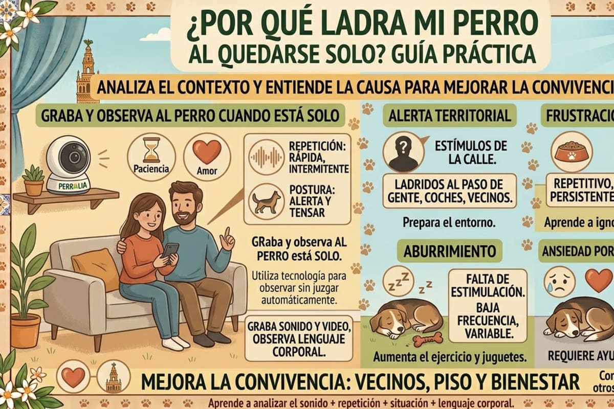 Mi perro ladra cuando se queda solo: por qué ocurre y qué hacer