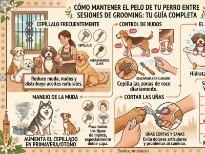 Cómo cuidar el pelo de tu perro entre sesiones de grooming