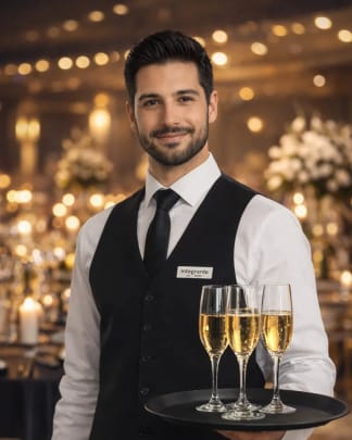 Garçom em atendimento de evento