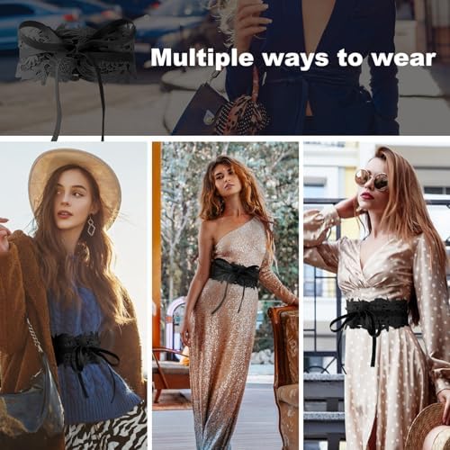 Vue 4 de Ceinture Large En Dentelle