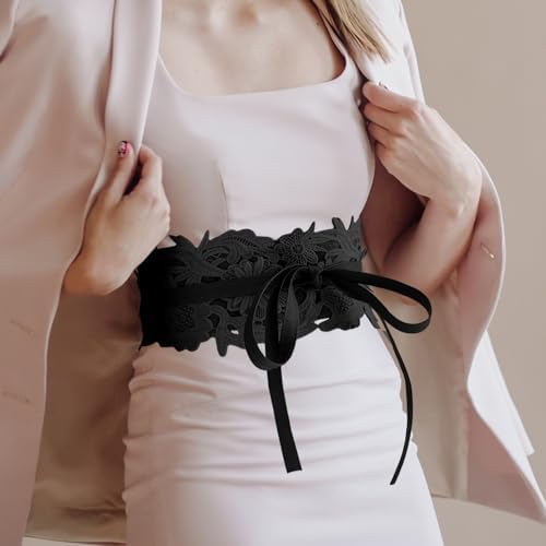 Vue 5 de Ceinture Large En Dentelle