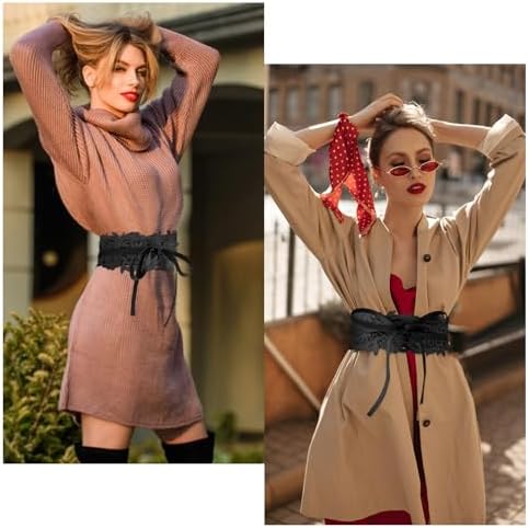 Vue 6 de Ceinture Large En Dentelle