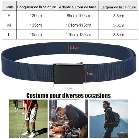 Vue 6 de Unisexe Ceinture En Toile