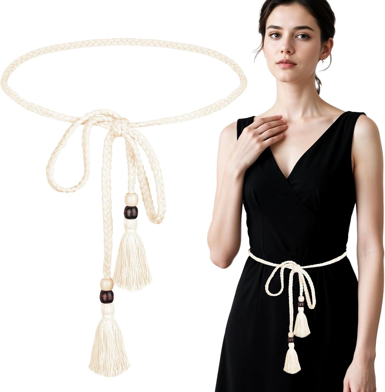 Ceinture Tressee Nouee Pour