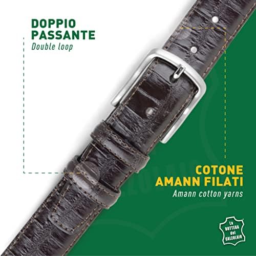 Vue 4 de Ceinture Crocodile Fabriquee