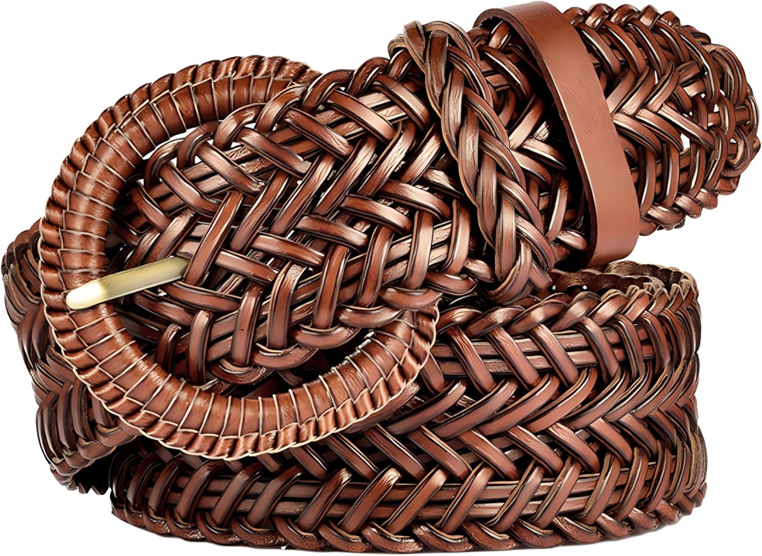 Women Wide Braided Leather