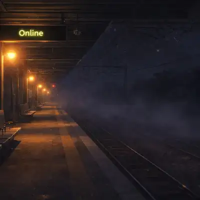 Train station at night