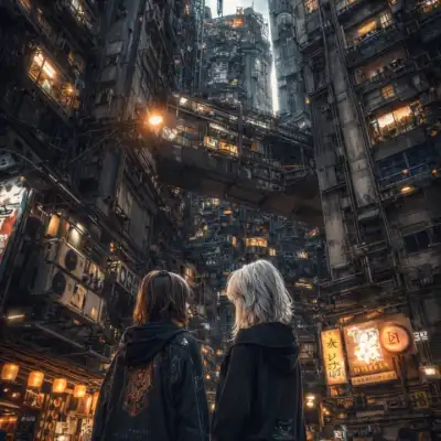 Narrow path in the cyber city