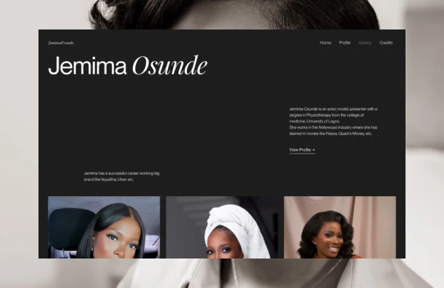 Screen shot of the Jemima fan site