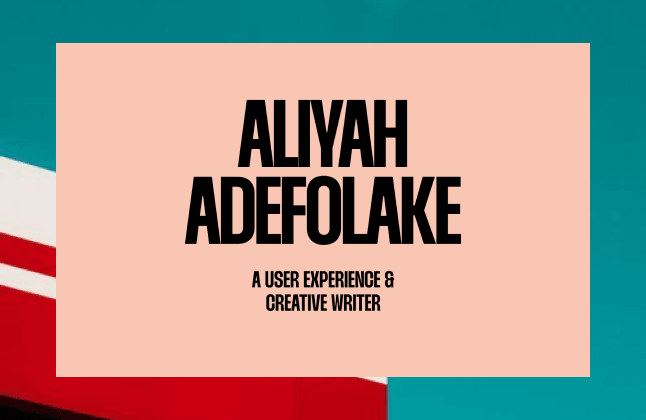 screenshot of Aliyah Portfolio