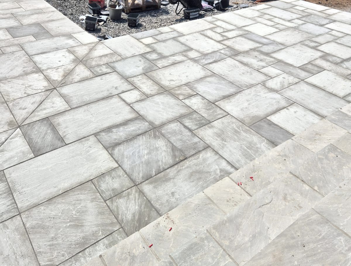 Indian sandstone patio, Dundee - hero shot - McGregor Builders
