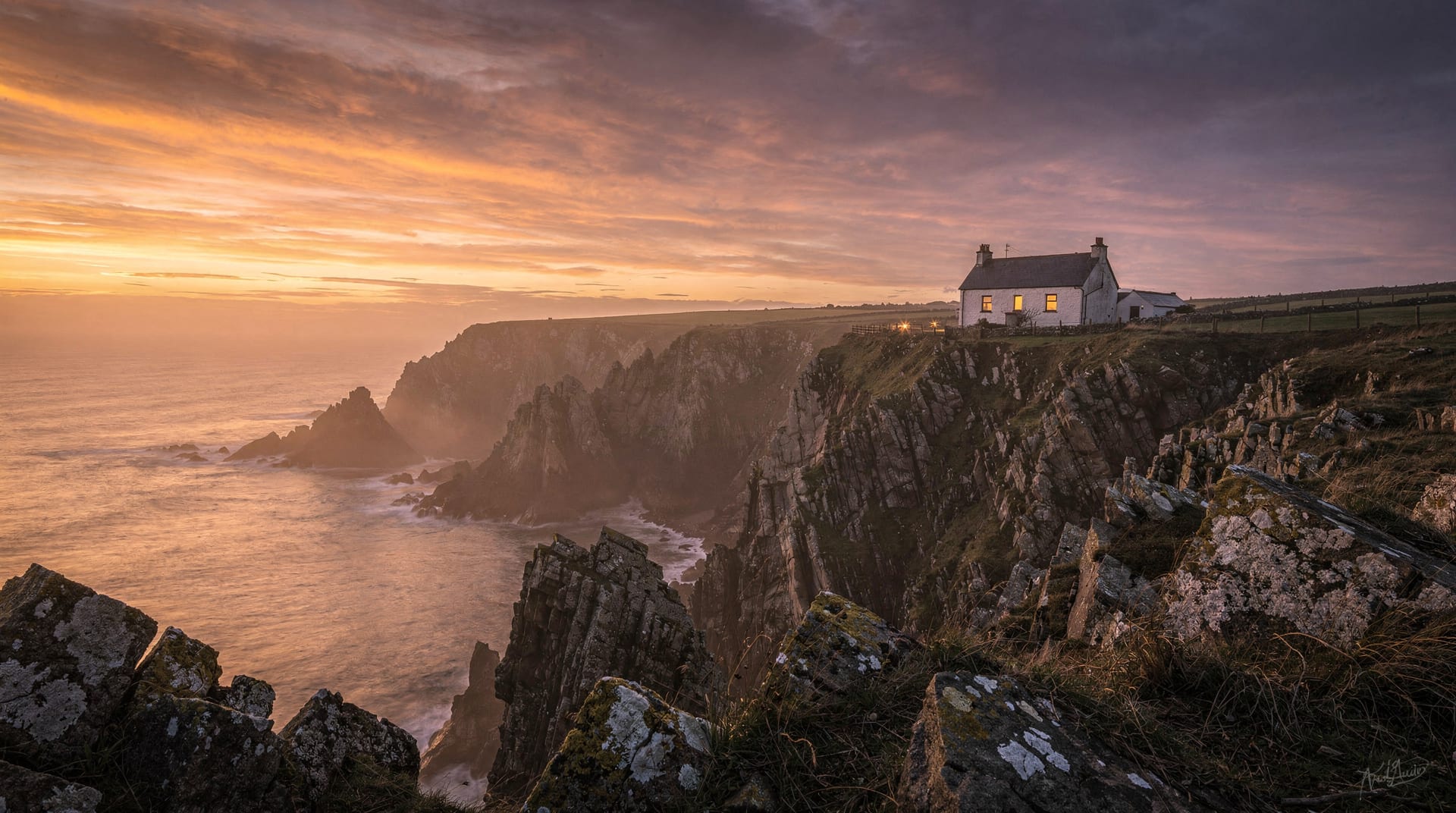 Cornwall coast at dusk