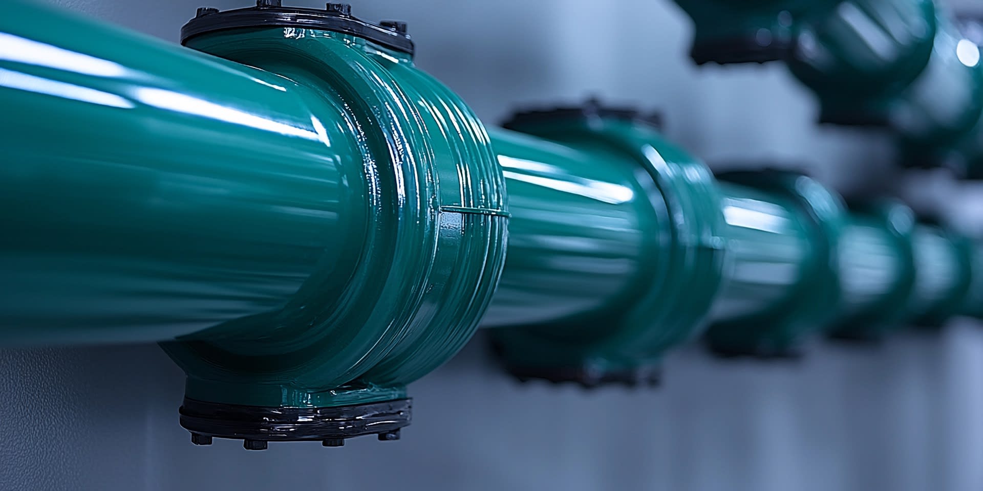 MICS industrial coating — precision spray-applied finish on heavy-duty pipework