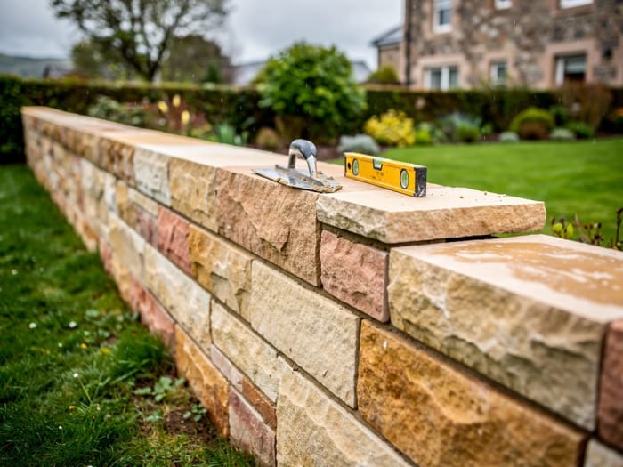 Stone wall construction by Masowa & Son, Angus