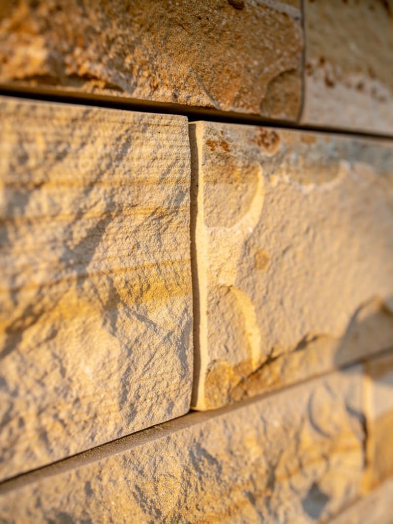 Close-up detail of precision stonework by Masowa & Son