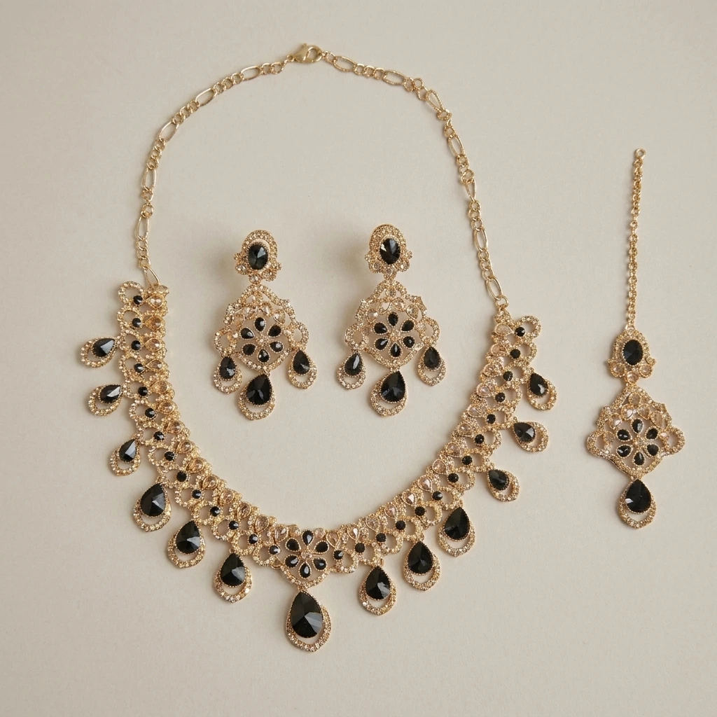 Noir Royale Black Stone Jewelry Set image 3