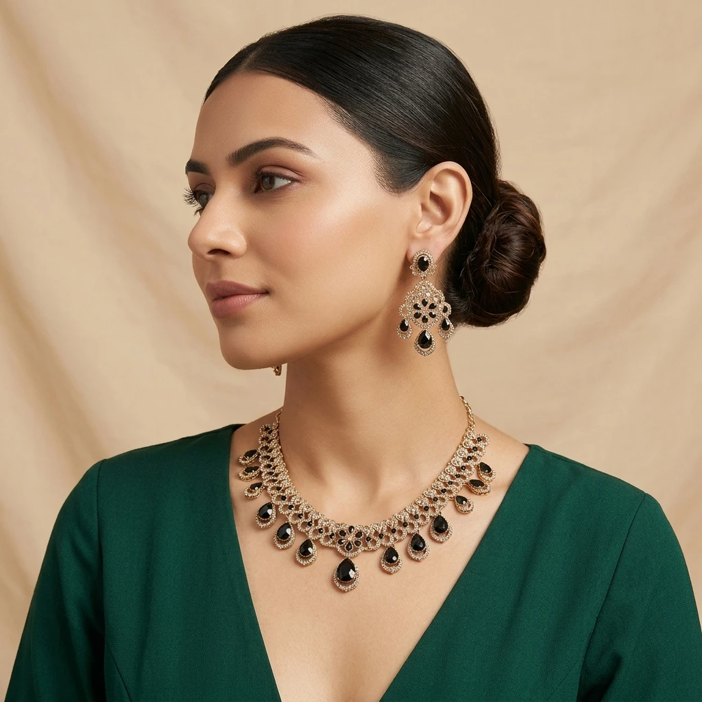 Noir Royale Black Stone Jewelry Set image 2