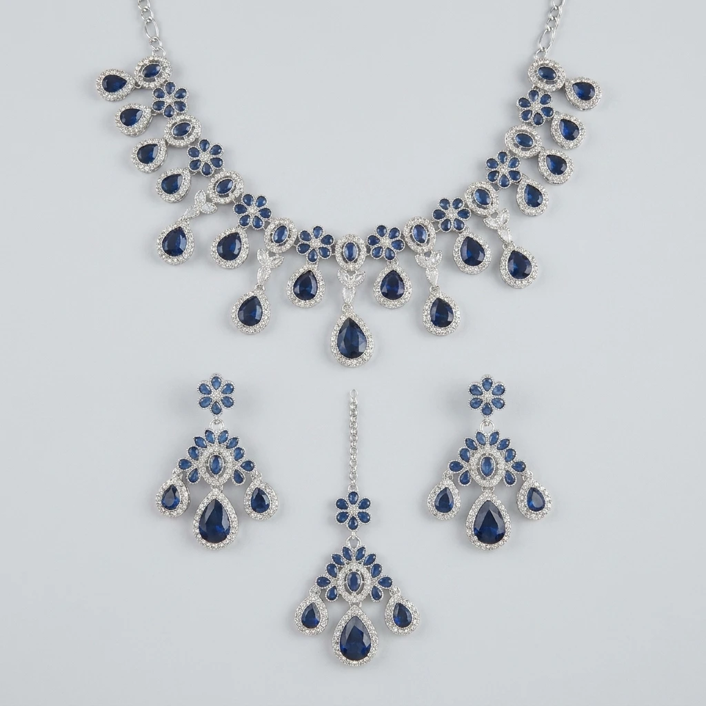 Midnight Royale Silver and Blue Jewelry Set